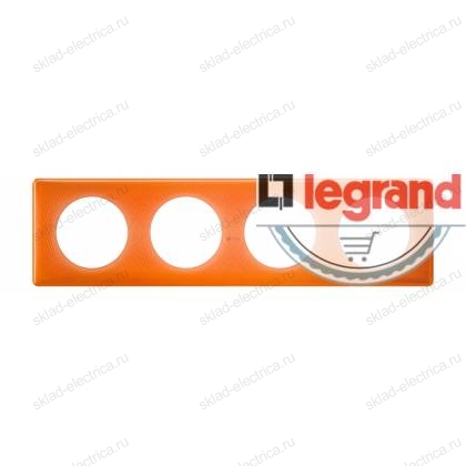 Рамка четырехместная Legrand Celiane Оранжевый муар 066654