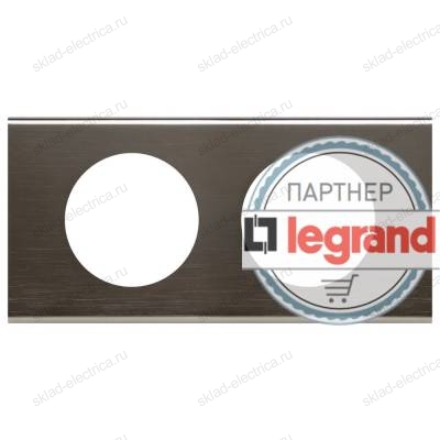 Рамка двухместная Legrand Celiane металл черный никель 069032