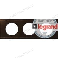 Рамка трехместная Legrand Celiane кожа (коричневая) 069403