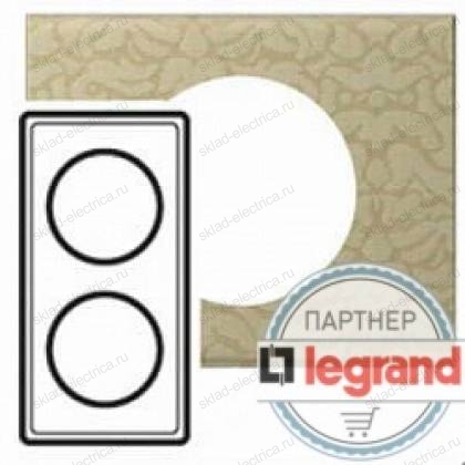 Рамка двухместная Legrand Celiane текстиль орнамент 069412