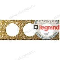 Рамка трехместная Legrand Celiane фарфор/золотая феерия 069333