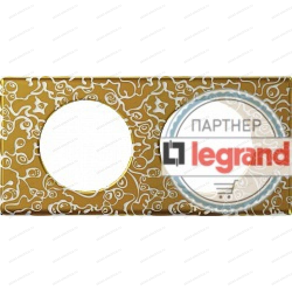 Рамка двухместная Legrand Celiane фарфор/золотая феерия 069332