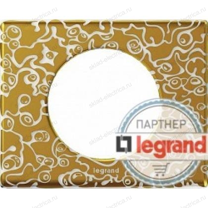 Рамка одноместная Legrand Celiane фарфор/золотая феерия 069331
