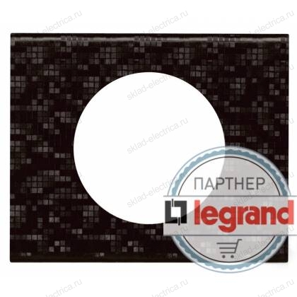 Рамка одноместная Legrand Celiane, кожа блэк пиксел 069451