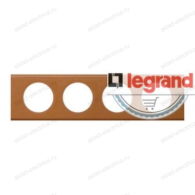 Рамка четырехместная Legrand Celiane, кожа карамель 069424