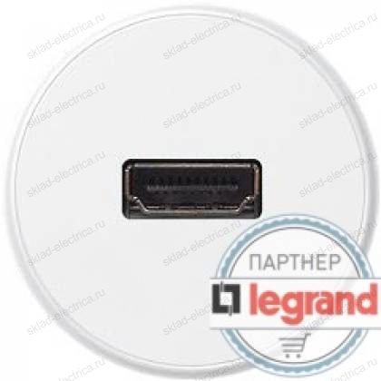 Розетка HDMI Legrand Celiane белый 67317+68216+80251