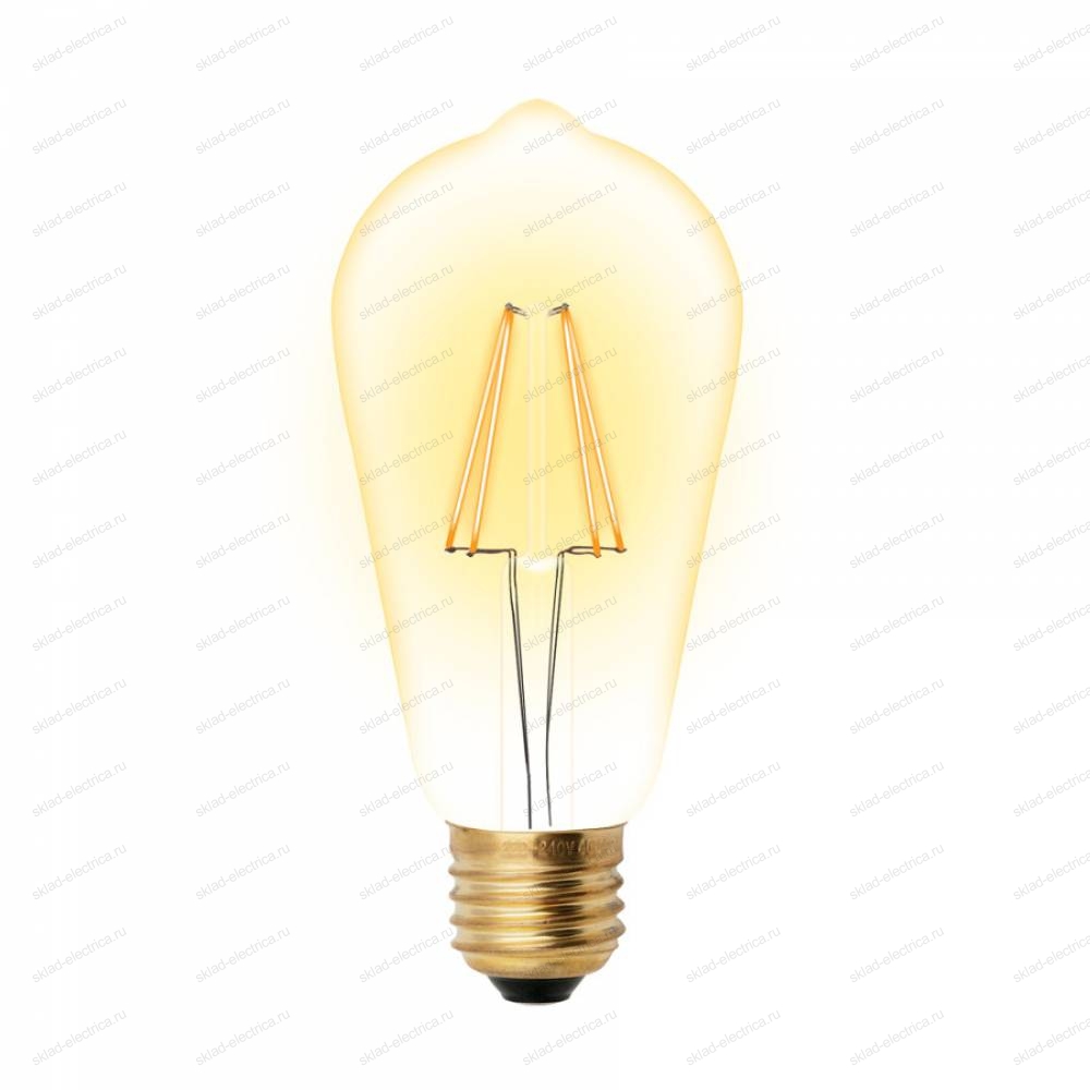 LED-ST64-5W/GOLDEN/E27 GLV22GO Лампа светодиодная Vintage. Форма «конус», золотистая колба. Картон. ТМ Uniel