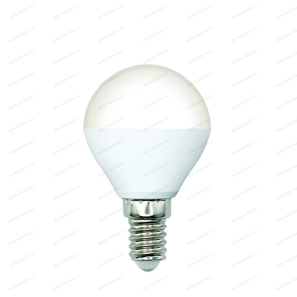 LED-G45-6W/3000K/E14/FR/SLS Лампа светодиодная. Форма "шар", матовая. Теплый белый свет (3000K). ТМ Volpe