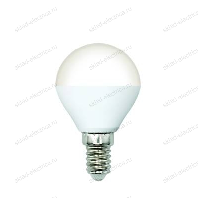 LED-G45-6W/3000K/E14/FR/SLS Лампа светодиодная. Форма "шар", матовая. Теплый белый свет (3000K). ТМ Volpe
