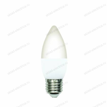 LED-C37-5W/3000K/E27/FR/SLS Лампа светодиодная. Форма "свеча", матовая. Теплый белый свет (3000K). ТМ Volpe