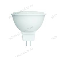LED-JCDR-5W/3000K/GU5.3/FR/SLS Лампа светодиодная. Форма «JCDR», матовая. Теплый белый свет (3000K). ТМ Volpe