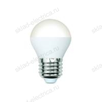 LED-G45-5W/3000K/E27/FR/SLS Лампа светодиодная. Форма "шар", матовая. Теплый белый свет (3000K). ТМ Volpe