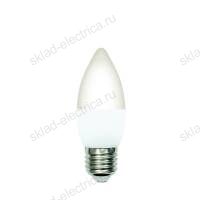 LED-C37-6W/3000K/E27/FR/SLS Лампа светодиодная. Форма "свеча", матовая. Теплый белый свет (3000K). ТМ Volpe