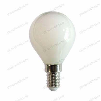 LED-G45-6W/3000K/E14/FR/SLF Лампа светодиодная. Форма "шар", матовая. Теплый белый свет (3000K). ТМ Volpe