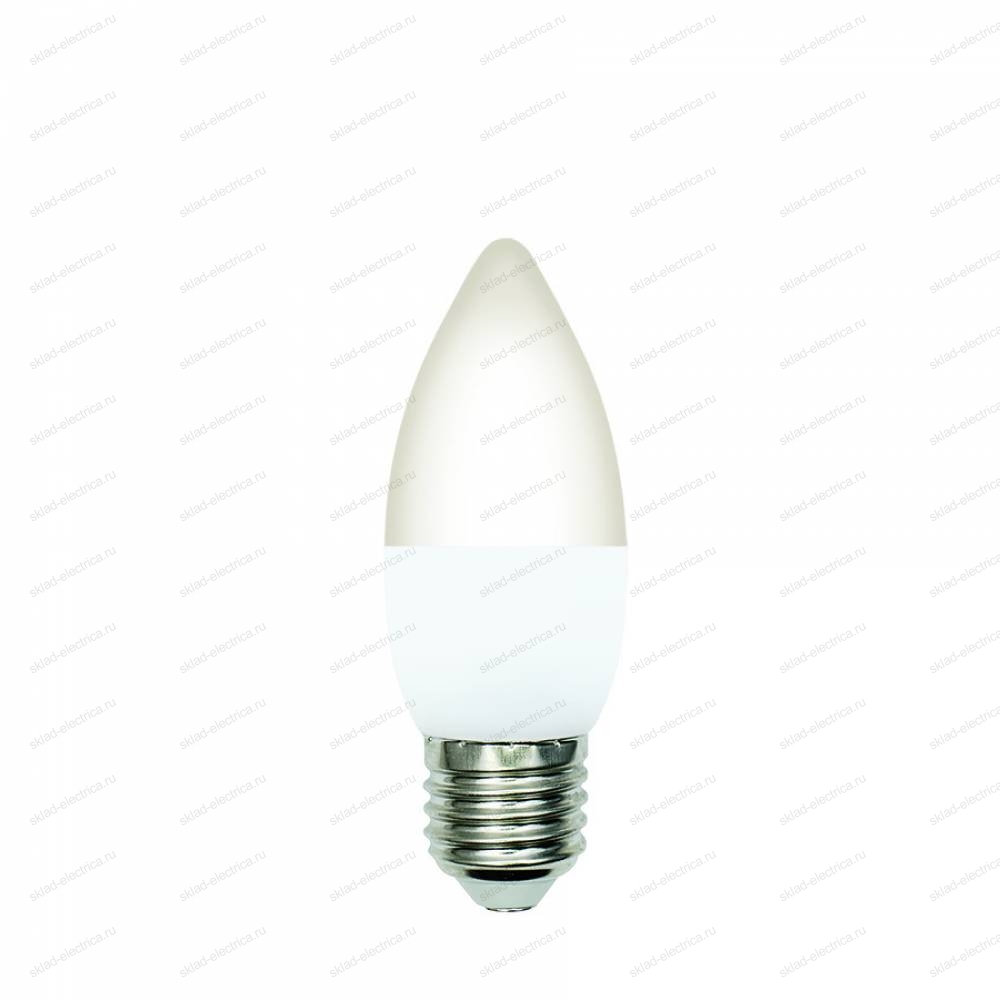 LED-C37-7W/3000K/E27/FR/SLS Лампа светодиодная. Форма "свеча", матовая. Теплый белый свет (3000K). ТМ Volpe