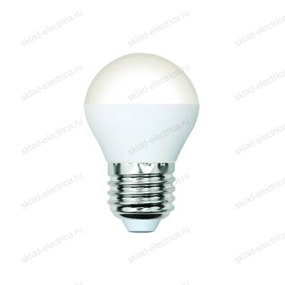 LED-G45-6W/3000K/E27/FR/SLS Лампа светодиодная. Форма "шар", матовая. Теплый белый свет (3000K). ТМ Volpe