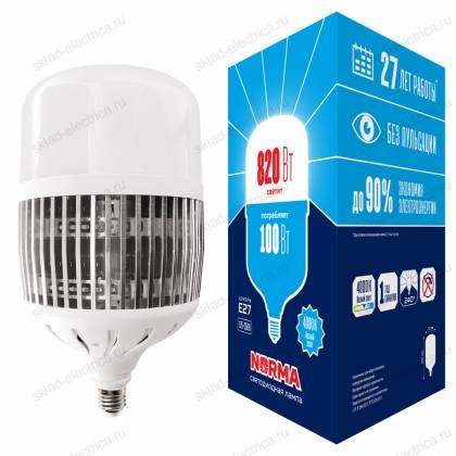 LED-M80-100W/4000K/E27/FR/NR Лампа светодиодная, матовая. Серия Norma. Белый свет (4000K). Картон. ТМ Volpe.