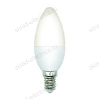 LED-C37-7W/3000K/E14/FR/SLS Лампа светодиодная. Форма "свеча", матовая. Теплый белый свет (3000K). ТМ Volpe