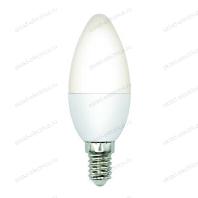LED-C37-7W/4000K/E14/FR/SLS Лампа светодиодная. Форма "свеча", матовая. Белый свет (4000K). ТМ Volpe