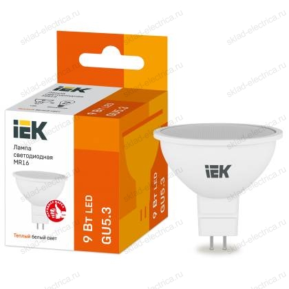 Лампа светодиодная MR16 софит 9Вт 230В 3000К GU5.3 IEK