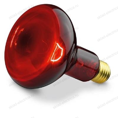 Лампа накаливания инфракрасная зеркальная ИКЗК 250Вт E27 красная