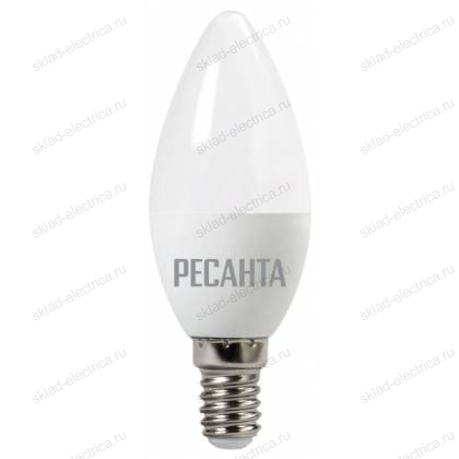 Лампа светодиодная LL-R-C37-5W-230-3K-E14 (свеча, 5Вт, тепл., Е14) Ресанта