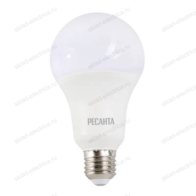 Лампа светодиодная LL-R-A80-20W-230-6K-E27 (груша, 20Вт, холод., Е27) Ресанта