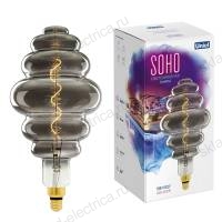 LED-SF40-5W/SOHO/E27/CW CHROME/SMOKE GLS77CR Лампа светодиодная SOHO. Хромированная/дымчатая колба. Спиральный филамент. Картон. ТМ Uniel