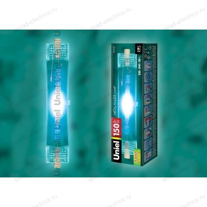 MH-DE-150/BLUE/R7s Лампа металлогалогенная линейная. Цвет синий. Картонная упаковка
