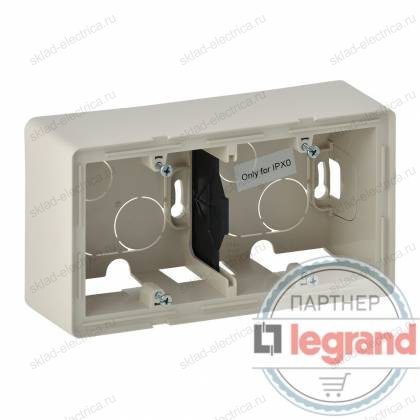 Двухместная коробка для накладного монтажа Legrand Valena Life слоновая кость 754202