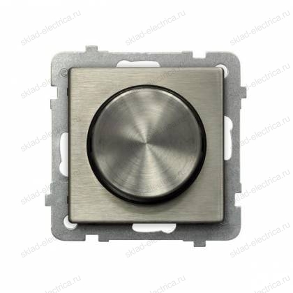 Светорегулятор поворотно-нажимной для нагрузки лампами накаливания Ospel Sonata Цвет медь (новое серебро)
