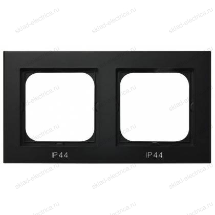 Ospel Sonata черный металлик рамка 2-ая для выключатель IP-44