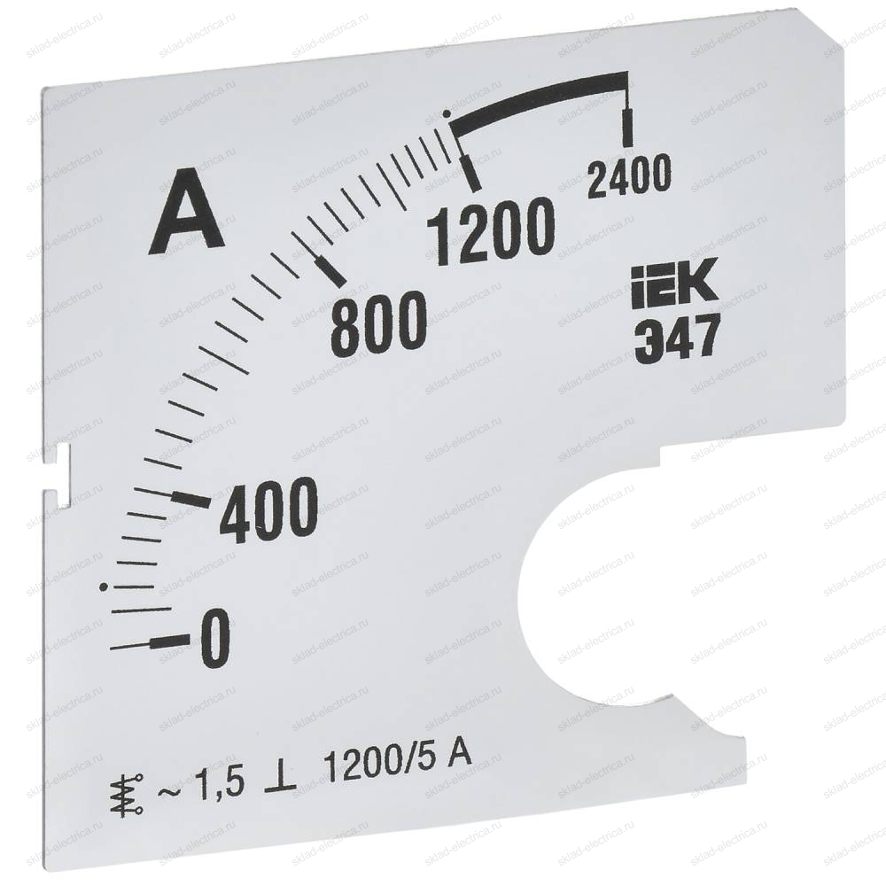 Шкала сменная для амперметра Э47 1200/5А класс точности 1,5 72х72мм IEK