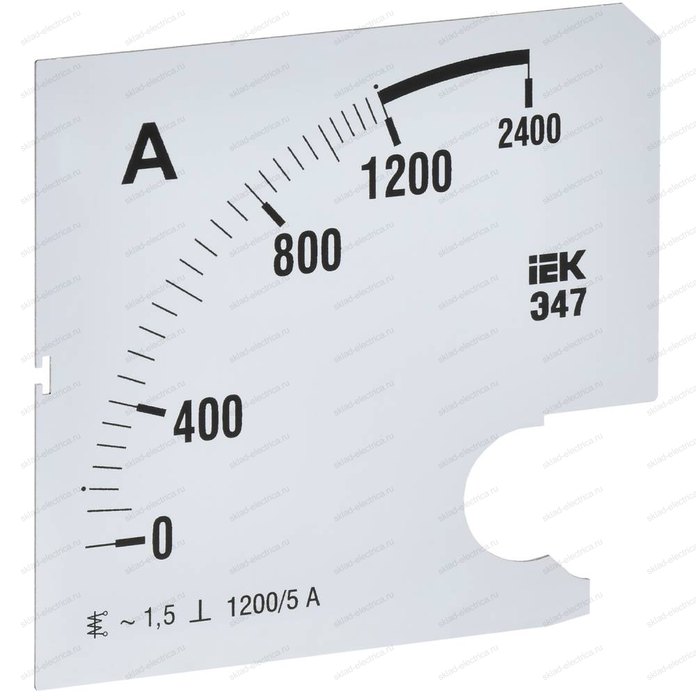 Шкала сменная для амперметра Э47 1200/5А класс точности 1,5 96х96мм IEK