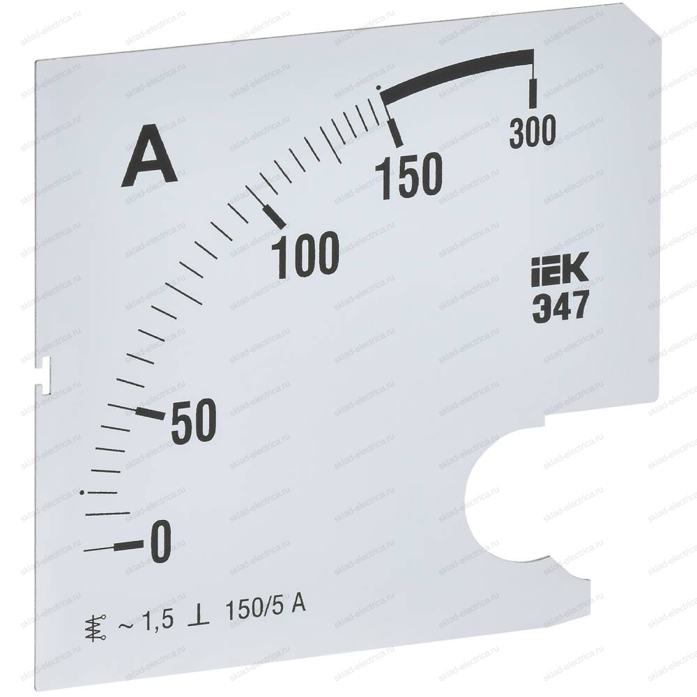 Шкала сменная для амперметра Э47 150/5А класс точности 1,5 96х96мм IEK