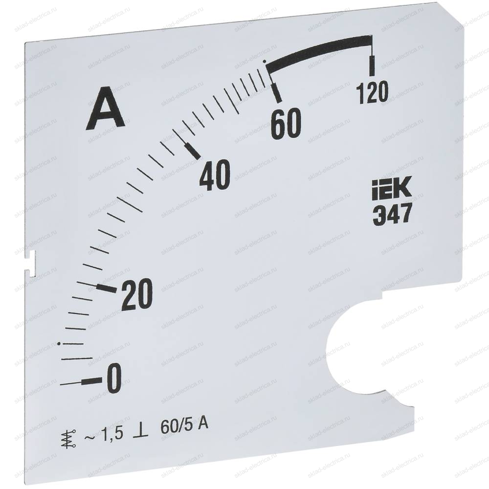 Шкала сменная для амперметра Э47 60/5А класс точности 1,5 96х96мм IEK