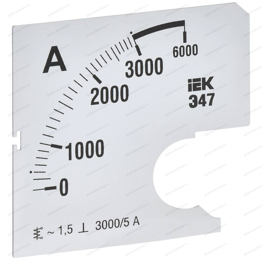 Шкала сменная для амперметра Э47 3000/5А класс точности 1,5 72х72мм IEK