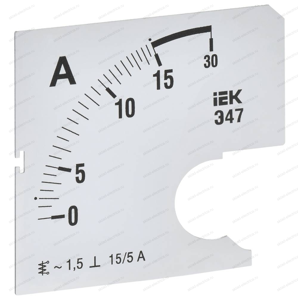 Шкала сменная для амперметра Э47 15/5А класс точности 1,5 72х72мм IEK