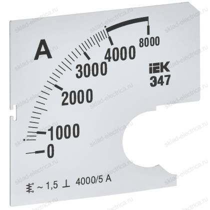 Шкала сменная для амперметра Э47 4000/5А класс точности 1,5 72х72мм IEK