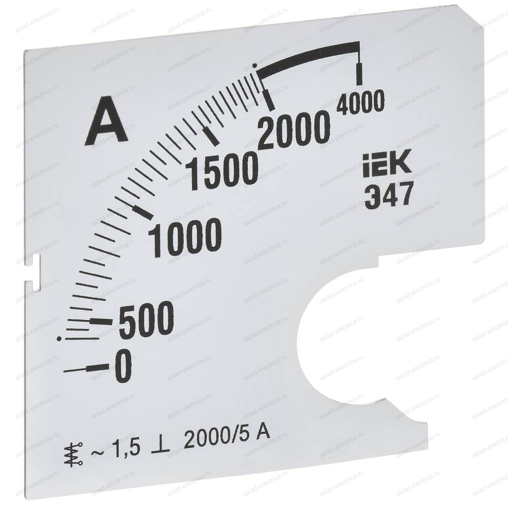 Шкала сменная для амперметра Э47 2000/5А класс точности 1,5 72х72мм IEK
