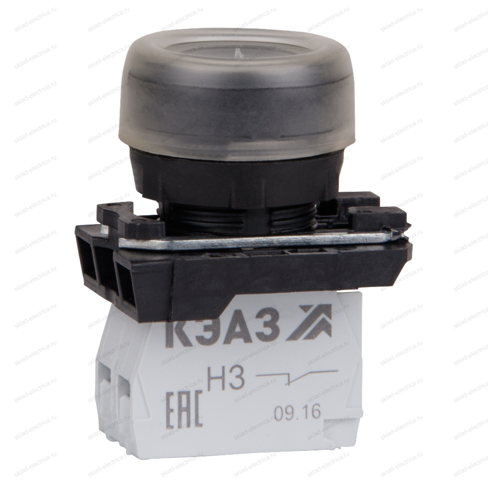 Кнопка КМЕ4610м-черный-1но+0нз-цилиндр-IP65-КЭАЗ