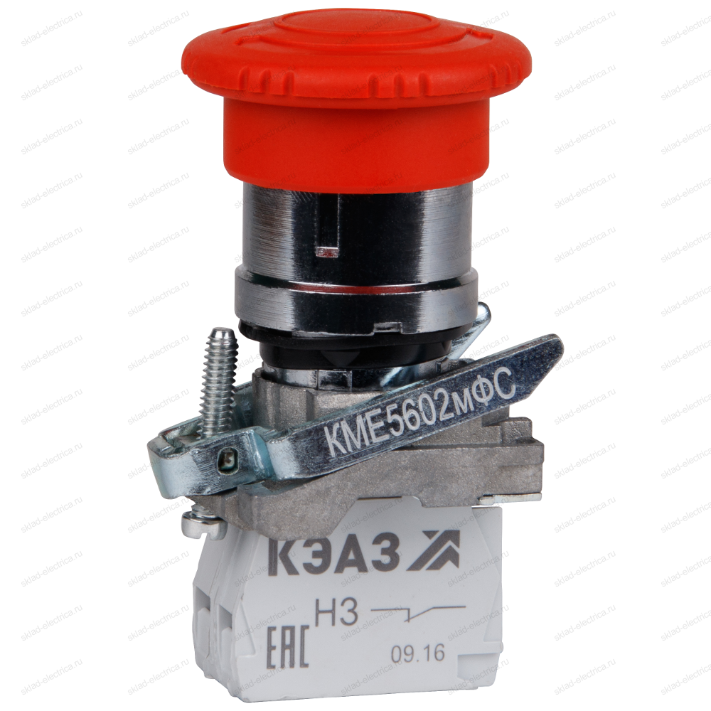 Кнопка КМЕ5112мФС-красный-1но+2нз-гриб-IP40-КЭАЗ