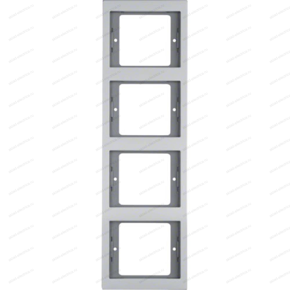 Рамка четырехместная вертикальная K.5 металл алюминий 13437003