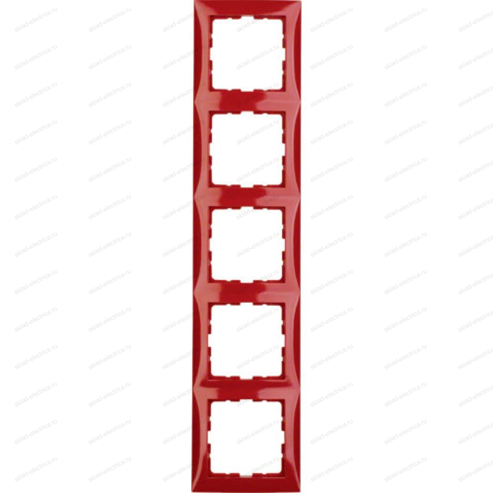 Рамка пятерная S.1 красный глянцевый 10158962