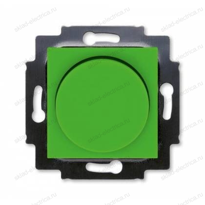 Диммер поворотно-нажимной, 600Вт для ламп накаливания, цвет Зеленый/Дымчатый черный, Levit