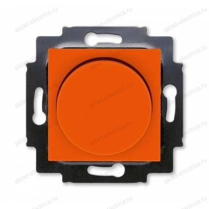 Диммер поворотно-нажимной, 600Вт для ламп накаливания, цвет Оранжевый/Дымчатый черный, Levit