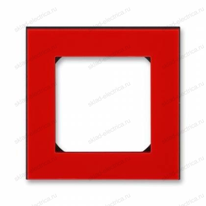 Рамка 1-ая (одинарная), цвет Красный/Дымчатый черный, Levit