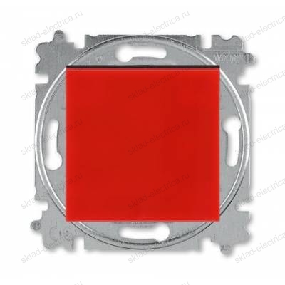 Выключатель 1-клавишный, перекрестный (с трех мест), цвет Красный/Дымчатый черный, Levit