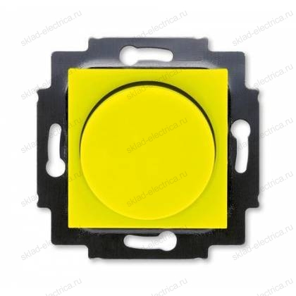 Диммер поворотно-нажимной , 600Вт для ламп накаливания, цвет Желтый/Дымчатый черный, Levit