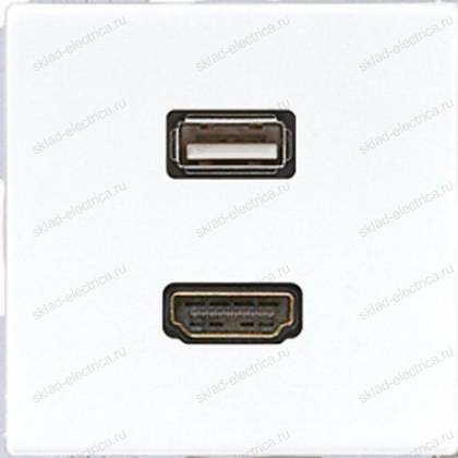Розетка HDMI - USB Jung AS 500 MAA1163WW цвет белый